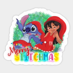 Merry STITCHMAS Stitch & Lilo Sticker